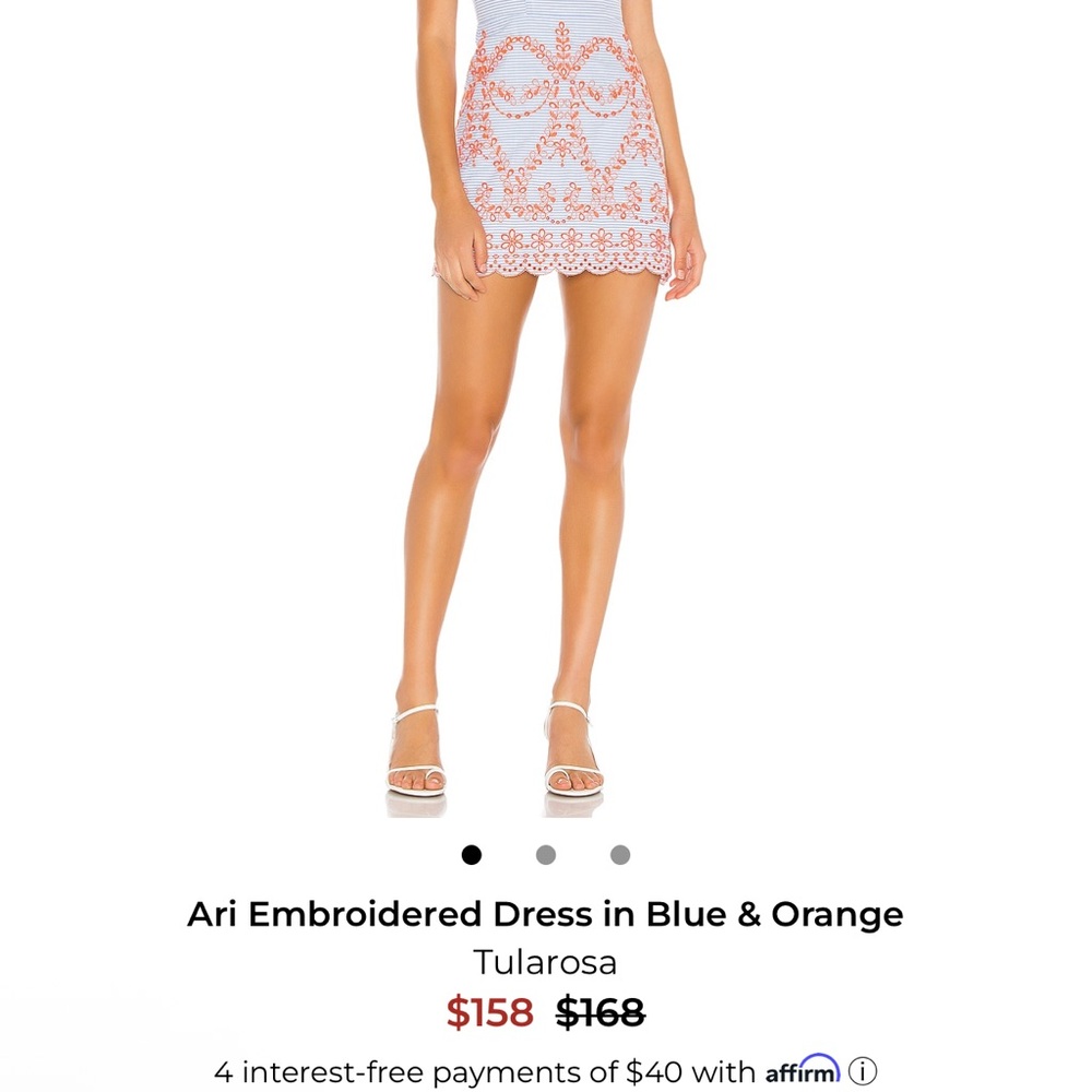 Tularosa Blue and Orange Embroidered Mini Dress - Picture 7 of 7